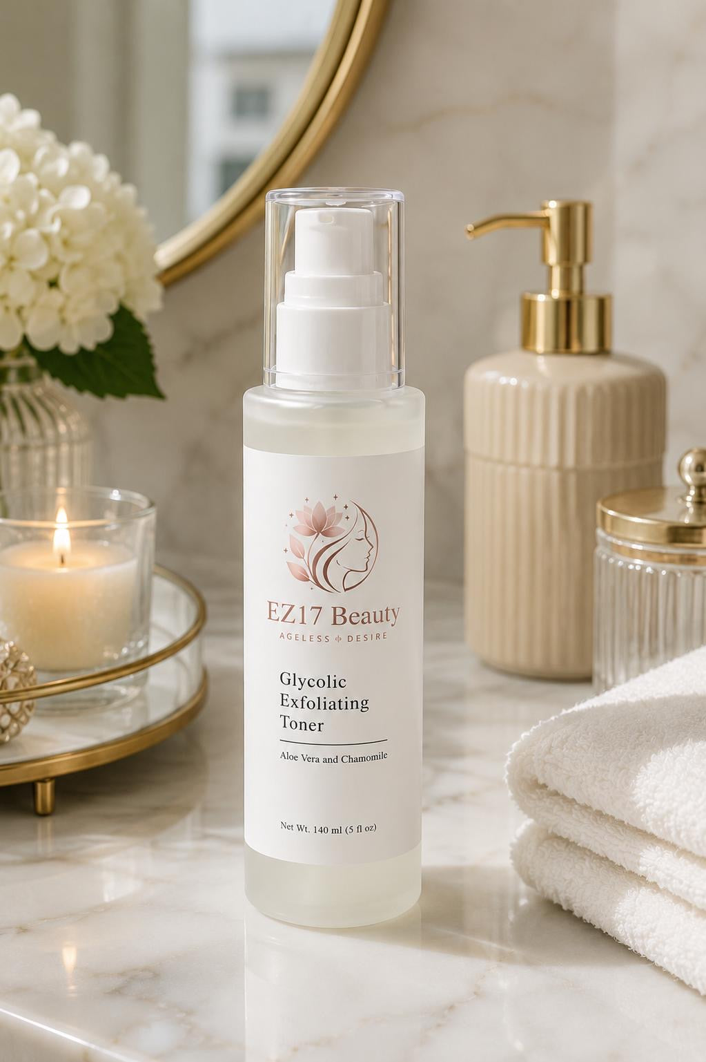 EZ17 Beauty Glycolic Exfoliating Toner | Smooth, Brighten & Refresh Skin (140 ml / 5 fl oz)