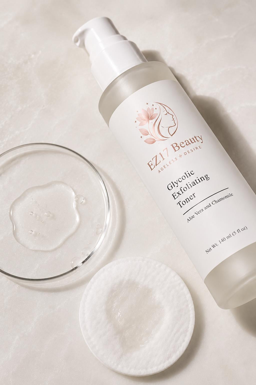 EZ17 Beauty Glycolic Exfoliating Toner | Smooth, Brighten & Refresh Skin (140 ml / 5 fl oz)