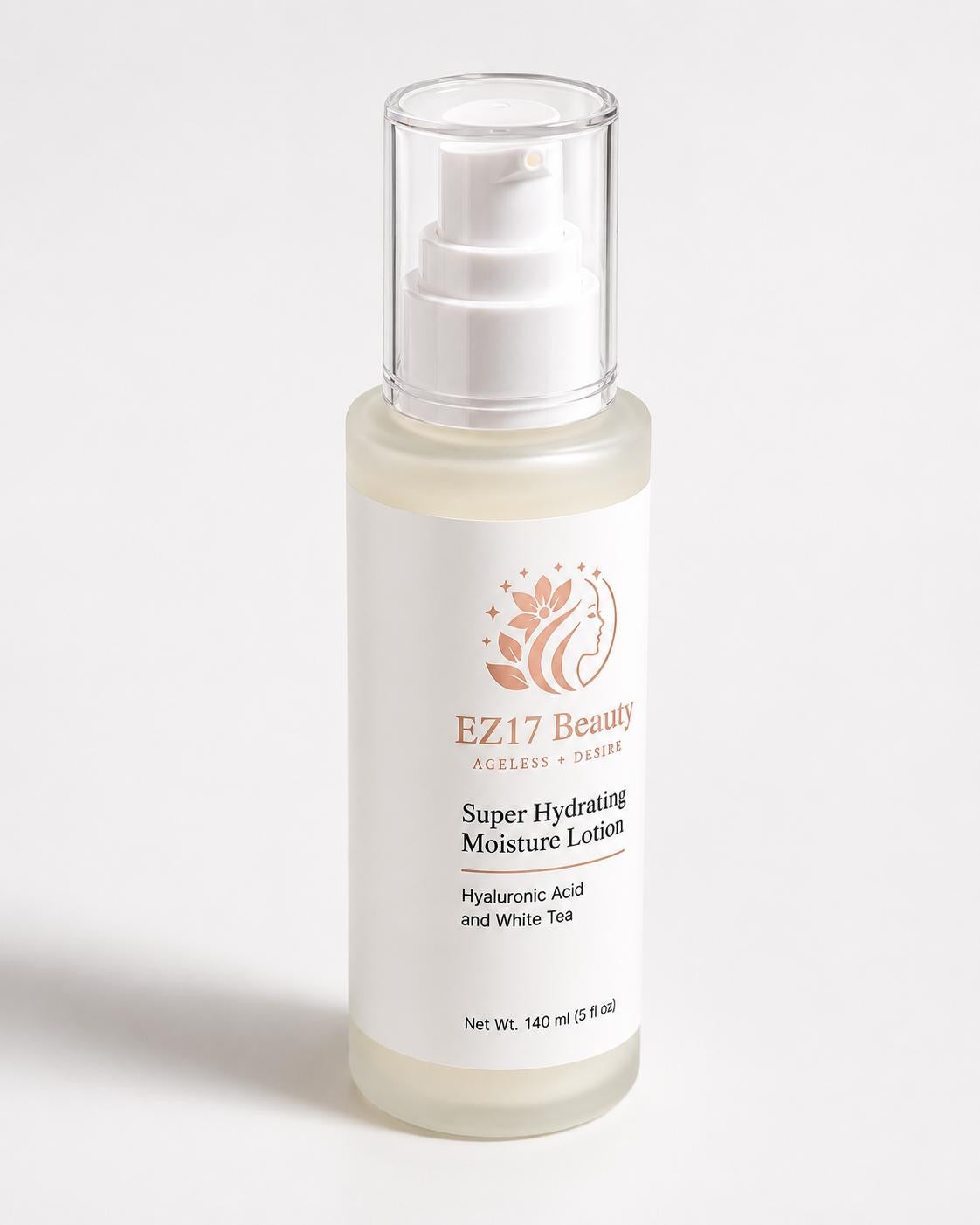 EZ17 Beauty Super Hydrating Moisture Lotion | Hyaluronic Acid & White Tea | Daily Face Moisturizer (140 ml / 5 fl oz)