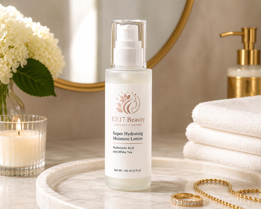 EZ17 Beauty Super Hydrating Moisture Lotion | Hyaluronic Acid & White Tea | Daily Face Moisturizer (140 ml / 5 fl oz)